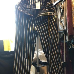 Striped high waisted pants
